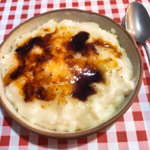 Arroz con leche, rice with milk, traditional dessert in Asturias, Spain